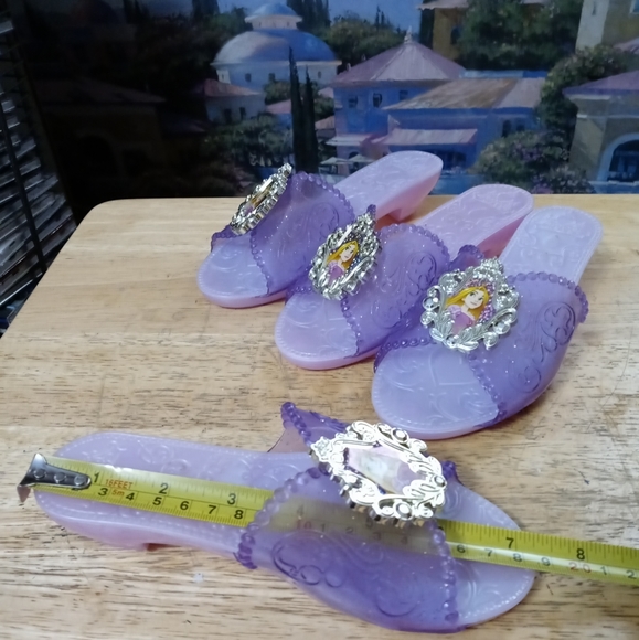 👸 2 Pair Disney Princess Rapunzel Sandals 👸 🆕Costume👗Tangled Dress Up Shoes. - Picture 11 of 11